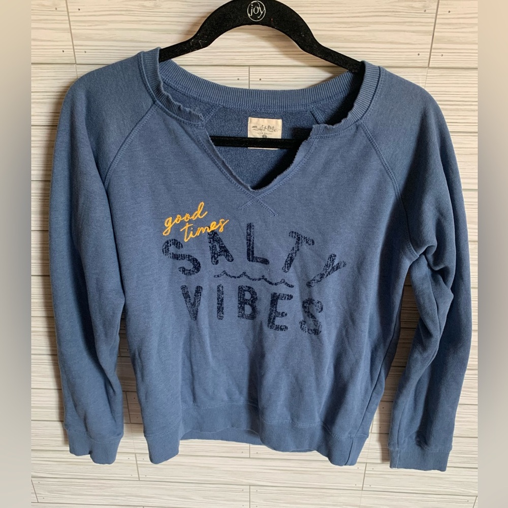 Salt life Women's Blue 'Salty Vibes' Sweatshirt - Good Times Embroidery